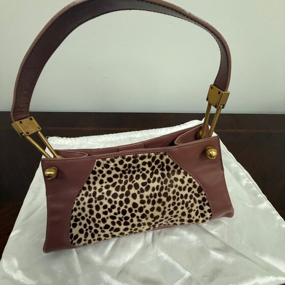Furla Leopard Print Mauve Pumps & Matching Purse - Picture 6 of 9